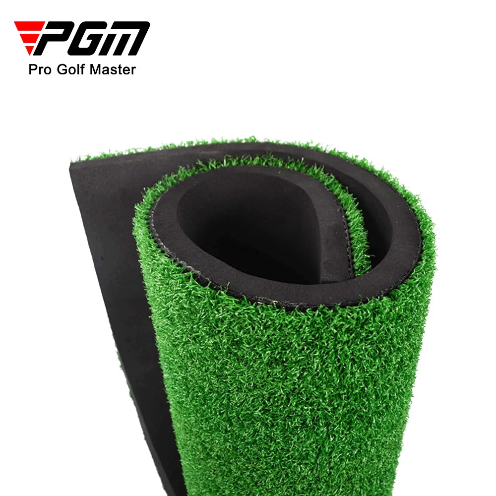 PGM Golf Mat Outdoor Sports Golf Training Turf Mat Indoor Office Portable with Rubber Tee Seat Realistic Turf Putter Mat DJD003