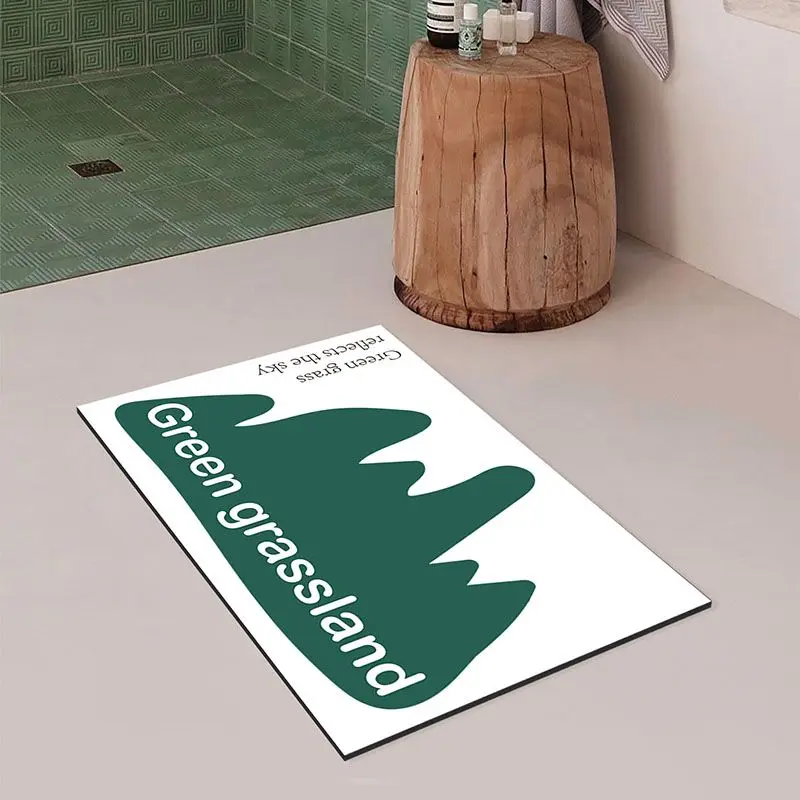 

Ins Simple Toilet Anti Slip Floor Mat At The Entrance of Bathroom Soft Diatom Mud Water Absorbing Floor Mat In Household Toilet