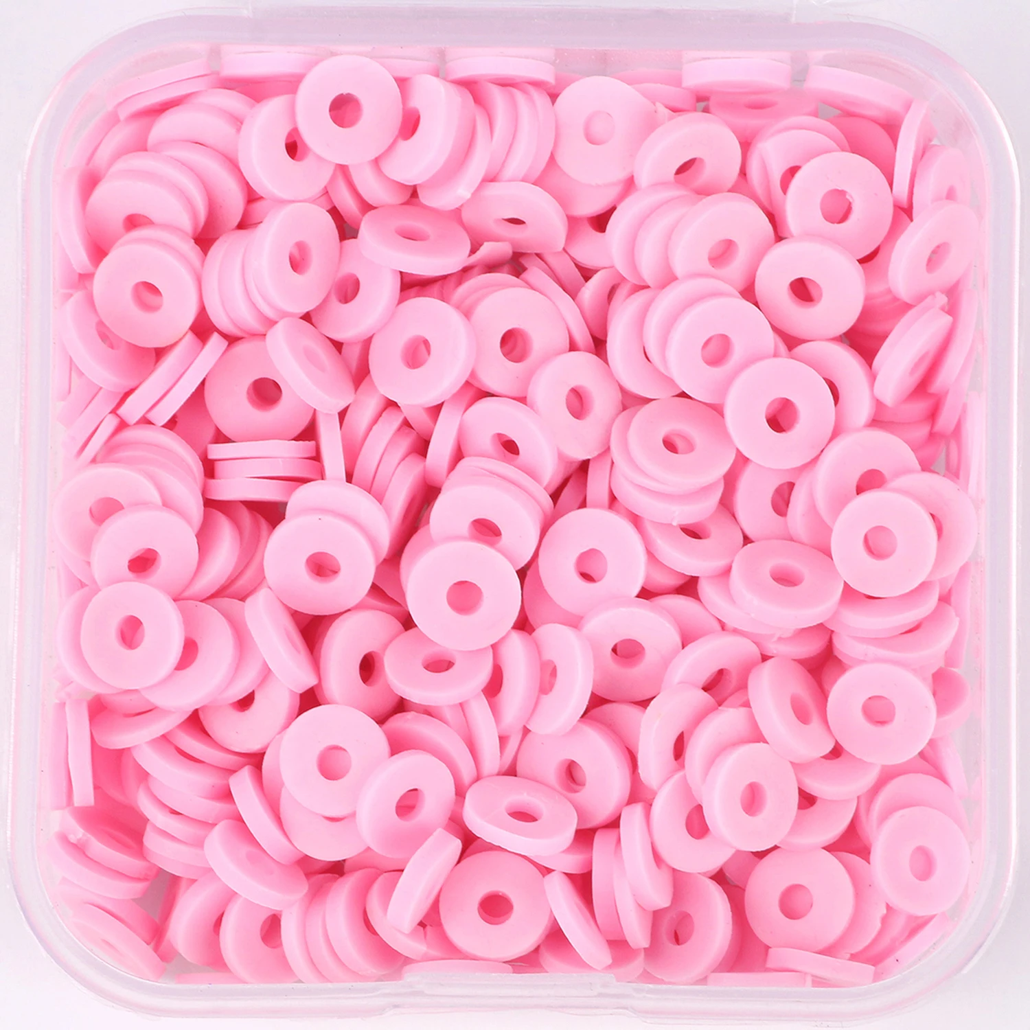 Pink Color 500pcs/Box 6mm Flat Round Polymer Clay Beads Box Set Chip Disk Loose Spacer Beads For Diy Jewelry Making Bracelets