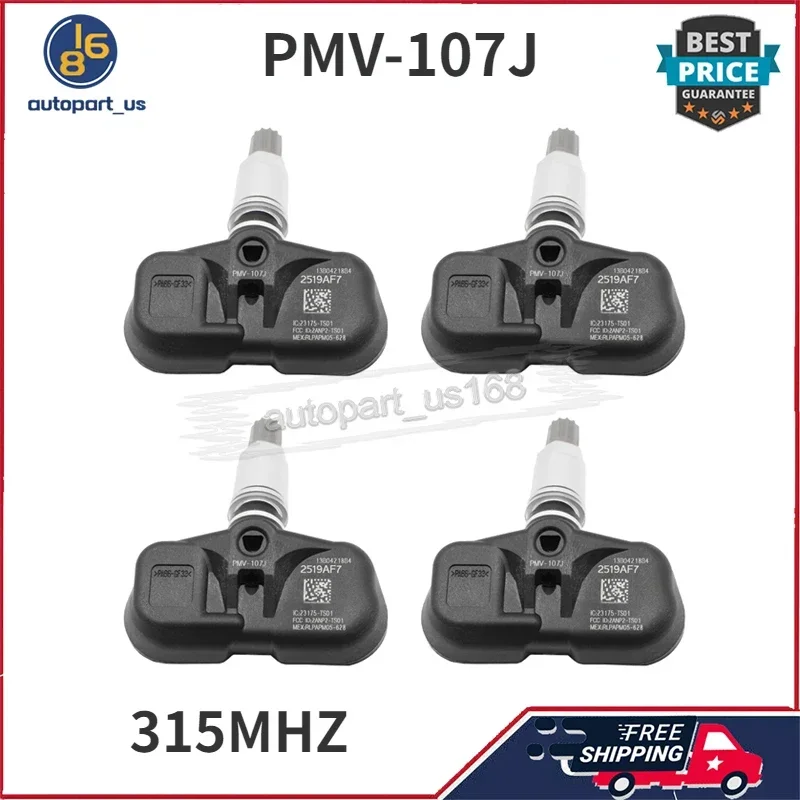 4PCS For Lexus ES350 GS350 GX470 Toyota Corolla Yaris Scion PMV-107J 42607-06011 42607-33011 315MHZ Tire Pressure Monitor Sensor