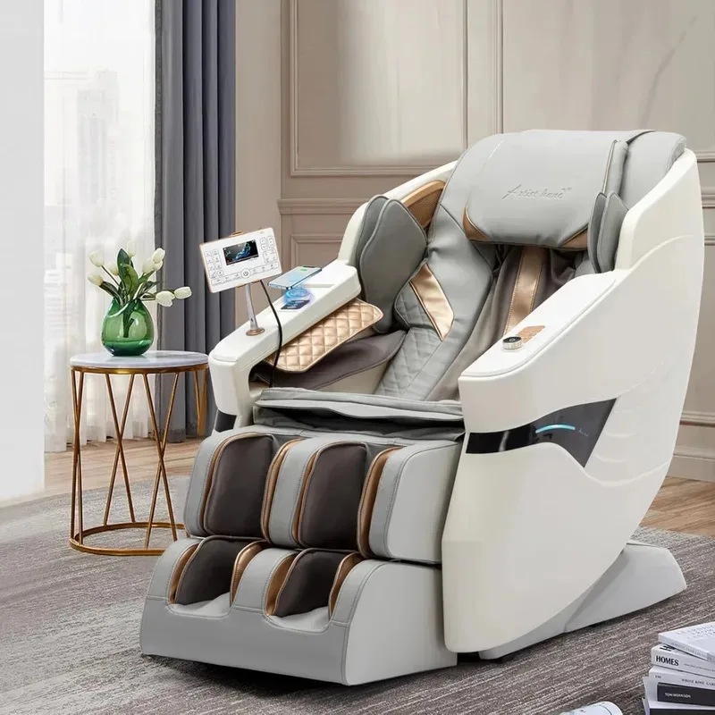 Massage Chair Full Body, SL Track Zero Gravity Massage Chair Recliner with Heating, Bluetooth Speaker, , AI Voice Control, White
