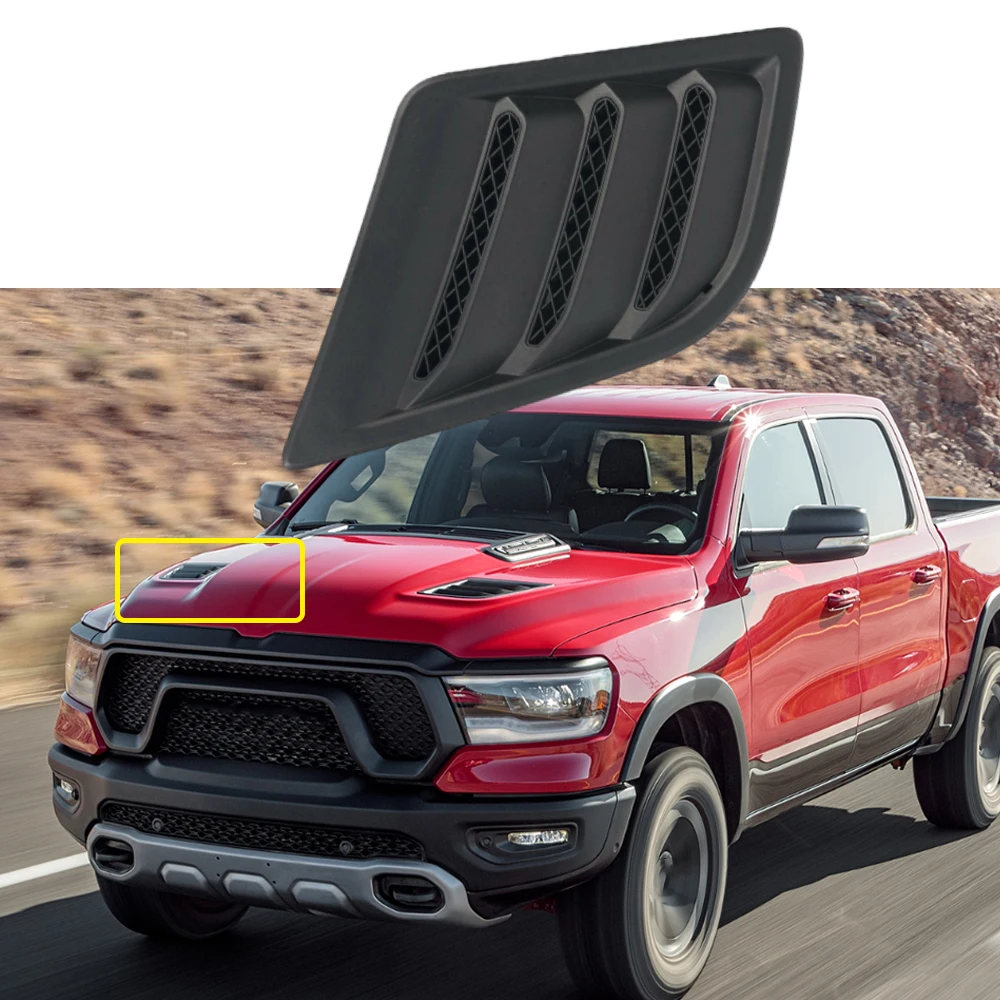 Front Left/Right Hood Bezel Scoop Grille Insert for RAM 1500 2019 2020 2021 68292861AE, 68292860AE