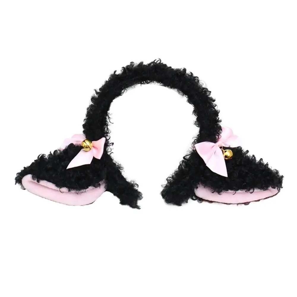 Carino peluche orecchie di pecora fascia autunno inverno testa cerchio fiocco cartone animato ragazze bambino fascia per capelli copricapo ragazze accessori per capelli Casual