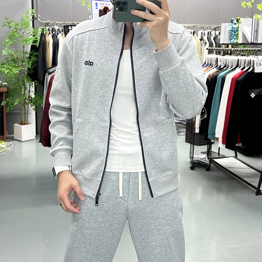 سترة صوفية رجالية رياضية مستوحاة من الاتجاه الأوروبي ملابس الشارع الشهير ماركة مطرزة بحروف فضفاضة ملابس خارجية للزوجين ملابس علوية