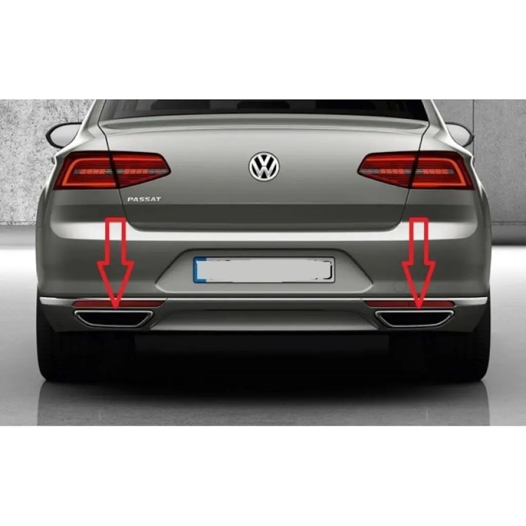 B8 exhaust diffuser frame for Volkswagen Passat 2015-2019 chrome car accessories S. Steel Rear R-line sports Tuning TSI FSI