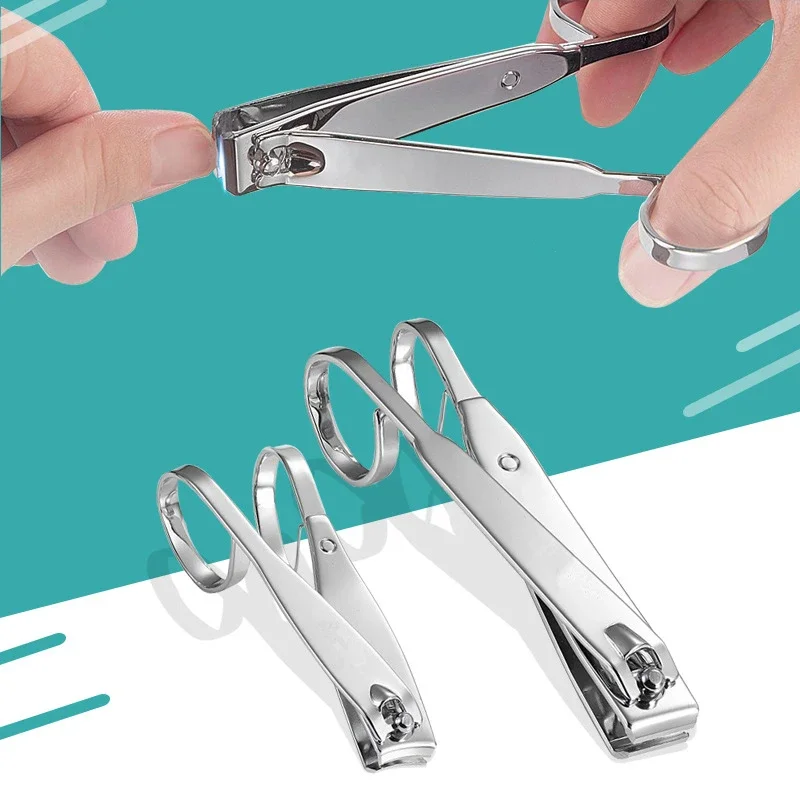 Large Nail Clippers Cuticle Clipper Durable 360-Degree Carbon Steel Thick Trimmers Rotating Head Clippers Toenails Wide Mouth