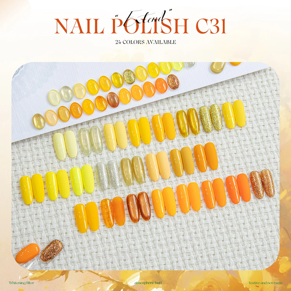 

Vendeeni 24 Colors/set Glitter Platinum Cat Eye Gel Nail Polish UV Yellow Orange Crystal Magnetic Nail Varnish With Color Card