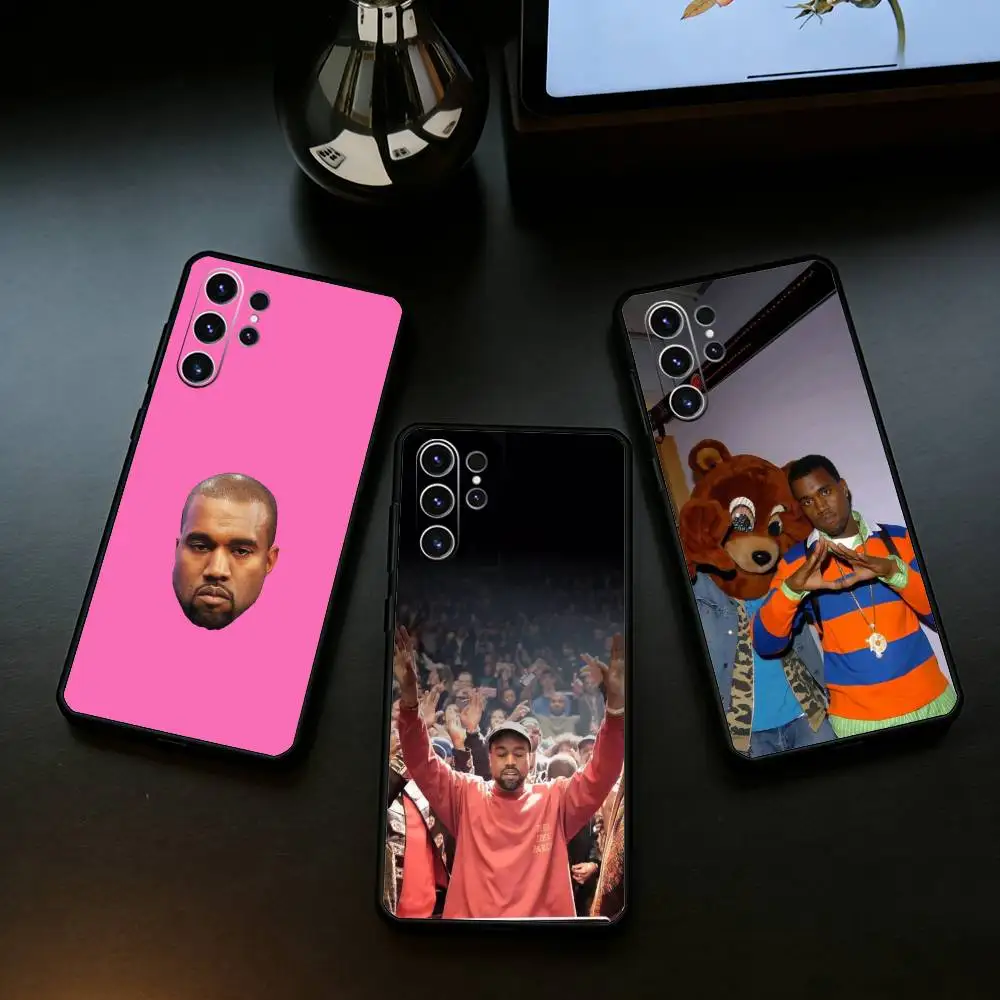 Funny Kanye West Rapper Phone Case For Samsung S25,24,21,22,23,30,Ultra,20,Plus,Fe,Lite,Note Soft Black Cover