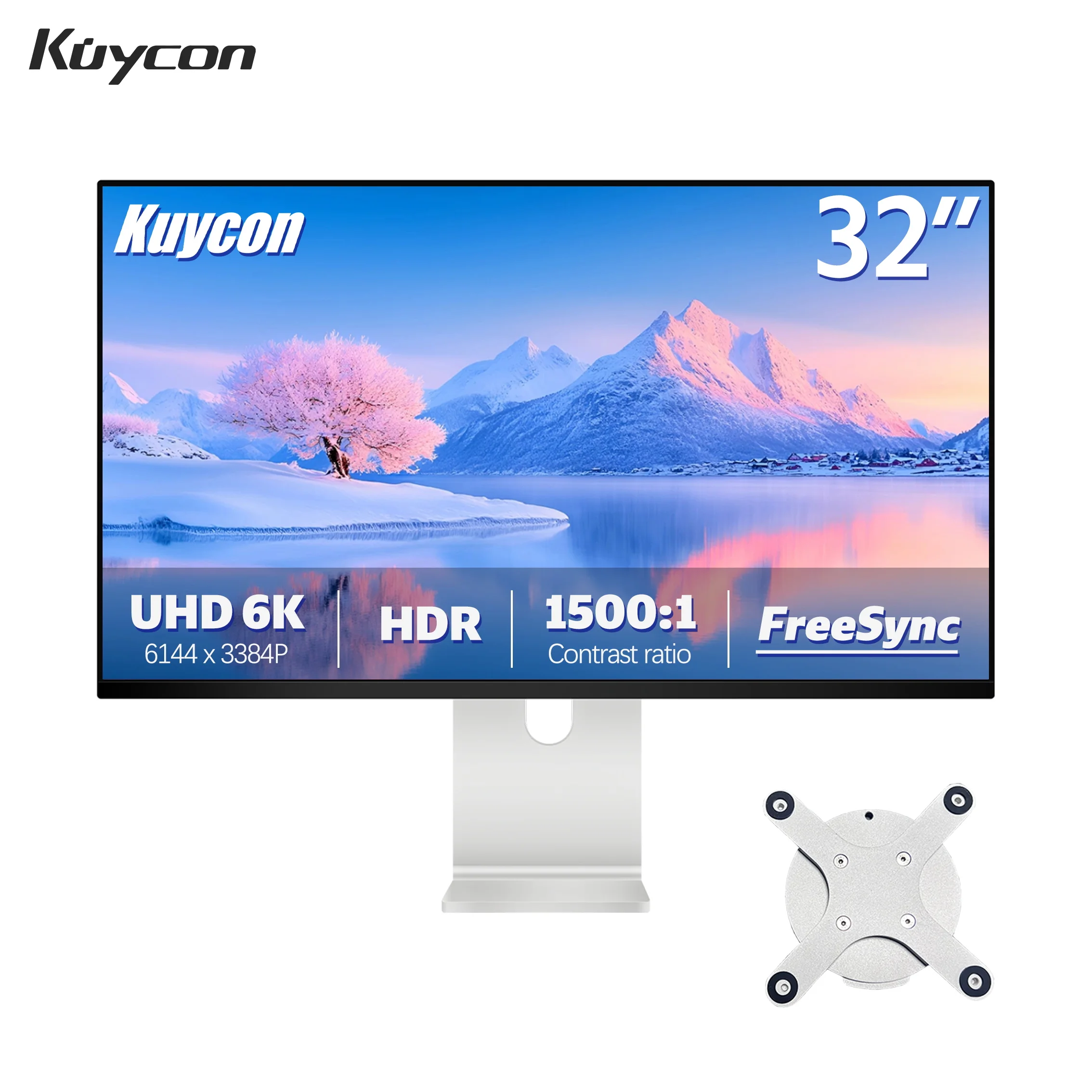 

New Kuycon G32X Настольный монитор 60 Гц Широкий цветной гейт Игровой экран для ПК HDR Матовая поверхность 10-битный быстродействующий экран Ultra HD