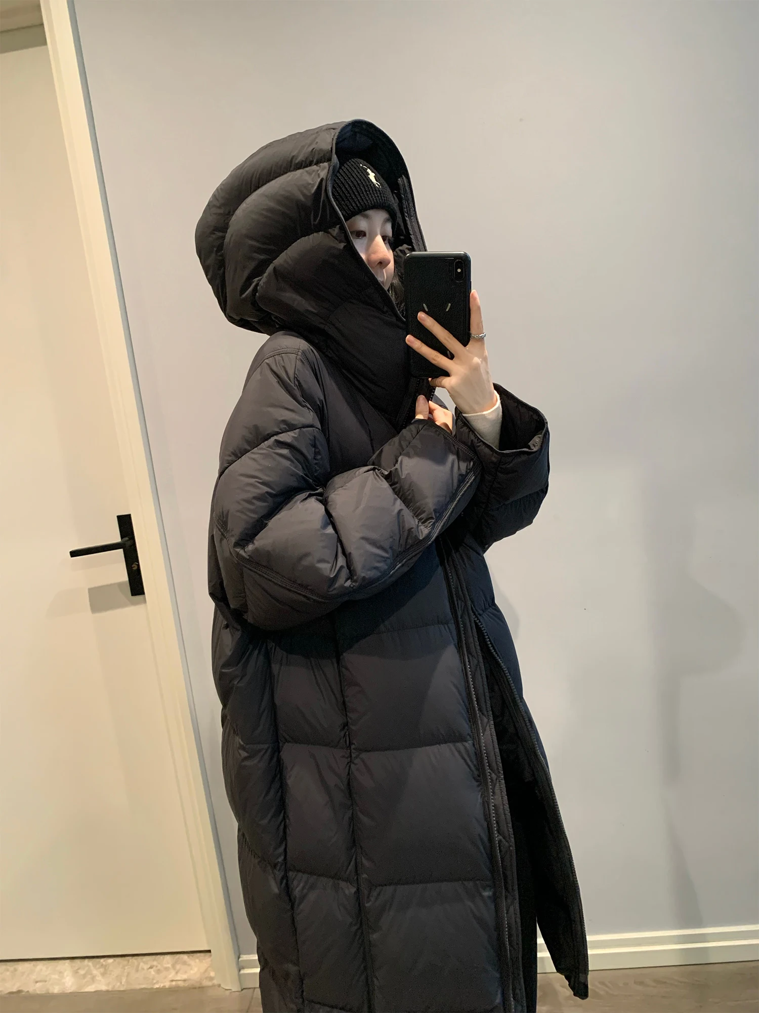 

Awencoat Long White Du down Jaet Women's Winter Coat Knee-Length Tee-Proof Proc Korean Sle Warm Thiened Zipper