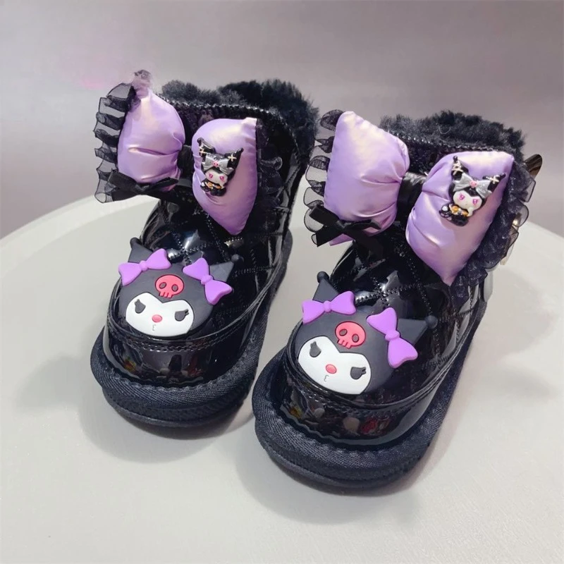 

Kawaii Kulomi My Melody Sanrio Children Cute Cotton Warm Ankle Boots Non Slip Waterproof Boot Flat Shoes Birthday Gifts for Kids