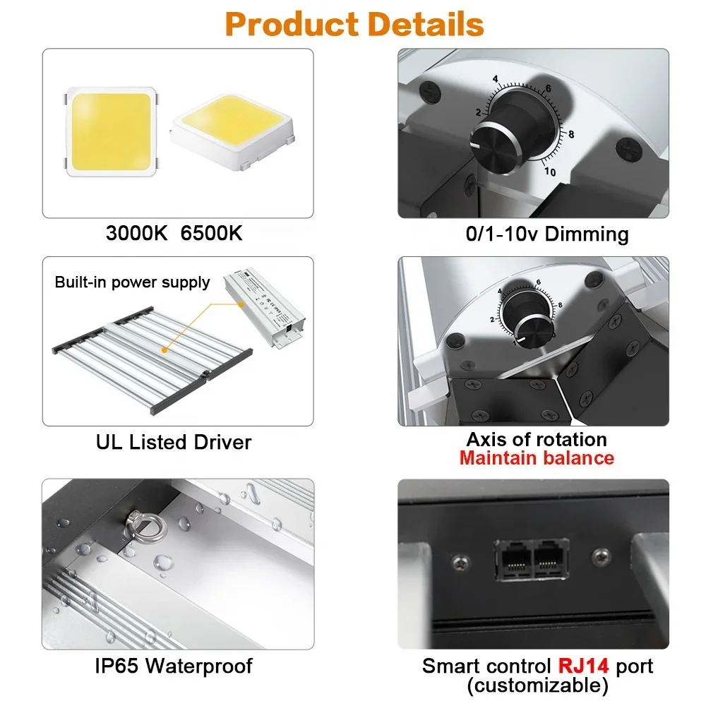 Phlizon Beste Kweek Keuze Roi-e680 Roi-e720 Stijl Ip65 Waterdicht Dimmen Vouwen 640W 531c Lm301b Lm 301H Samsung Led Grow Light