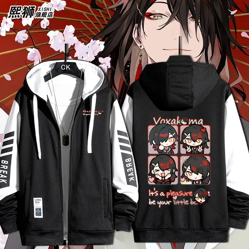 

Кардиган-худи Voxakuma Virtual Idol Rainbow Luxiem Open, осенне-зимняя верхняя одежда из полиэстера и спандекса, повседневный стиль