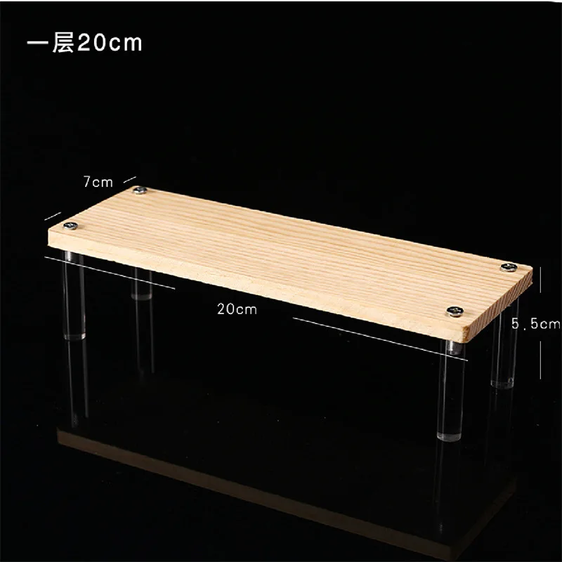 Solid Wood Handmade Display Shelf Cosmetics Storage Desktop Decoration Acrylic Car Model Hand Action Figures Jewelry Rack