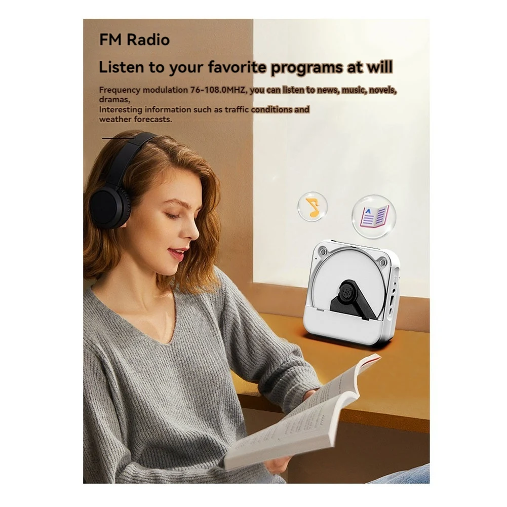 مشغل موسيقى CD منزلي محمول من POP-l + جهاز تحكم عن بعد بلوتوث 5.1 مشغل أقراص مضغوطة غطاء غبار راديو Boombox عرض للأطفال هدية