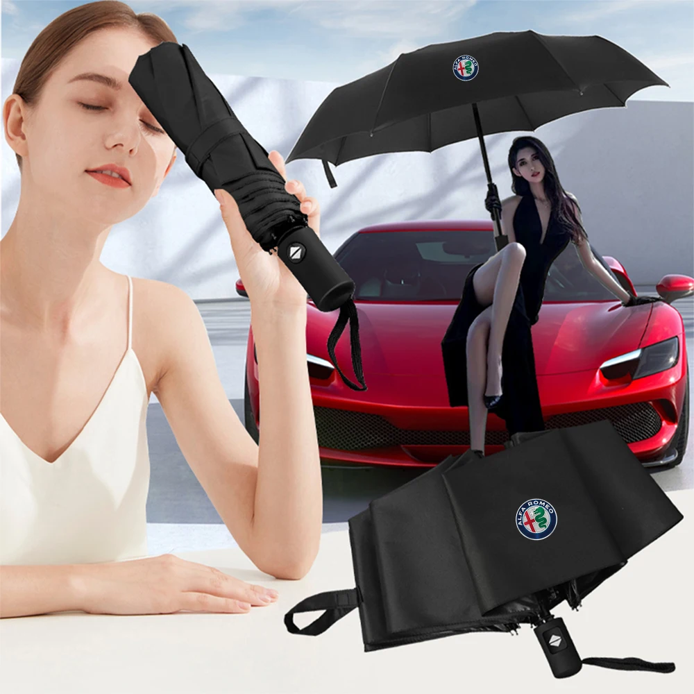 1 adet Siyah Katlanır Stil Güneş Kar engelleme Yağmur Şemsiyesinden Barınak Alfa Romeo 159 Giulietta 147 Stelvio Araba Styling