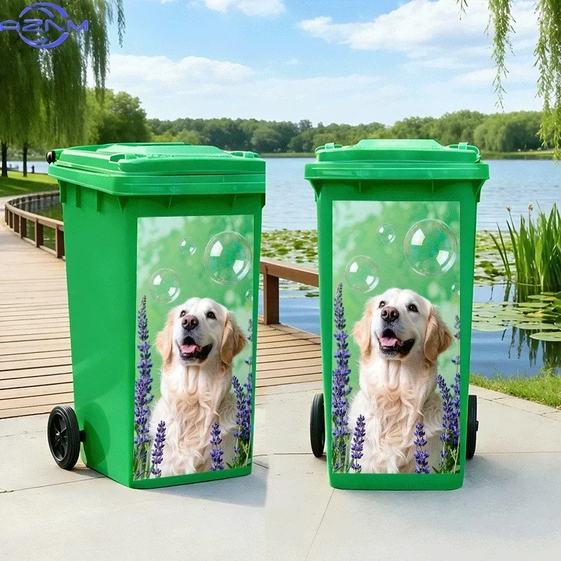 Trash Can Sticker[Title Translated, Do Not Change Golden Retriever Bubble Theme Design Wall Sticker Self-Adhesive Wallpaper Ki
