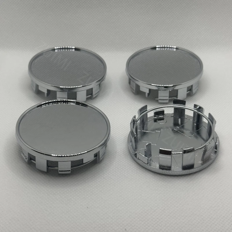 4Pcs 54mm Car Wheels Rim Hub Cap Auto Car Wheel Center Caps Black Silver ABS Plastic Hubcap Dust-proof Covers Auto Accessories