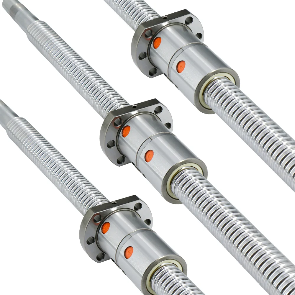 1Pcs HLTNC C7 precision cold rolled 25mm diameter DFU2505 ball screw with flange double nut for numerical control machine