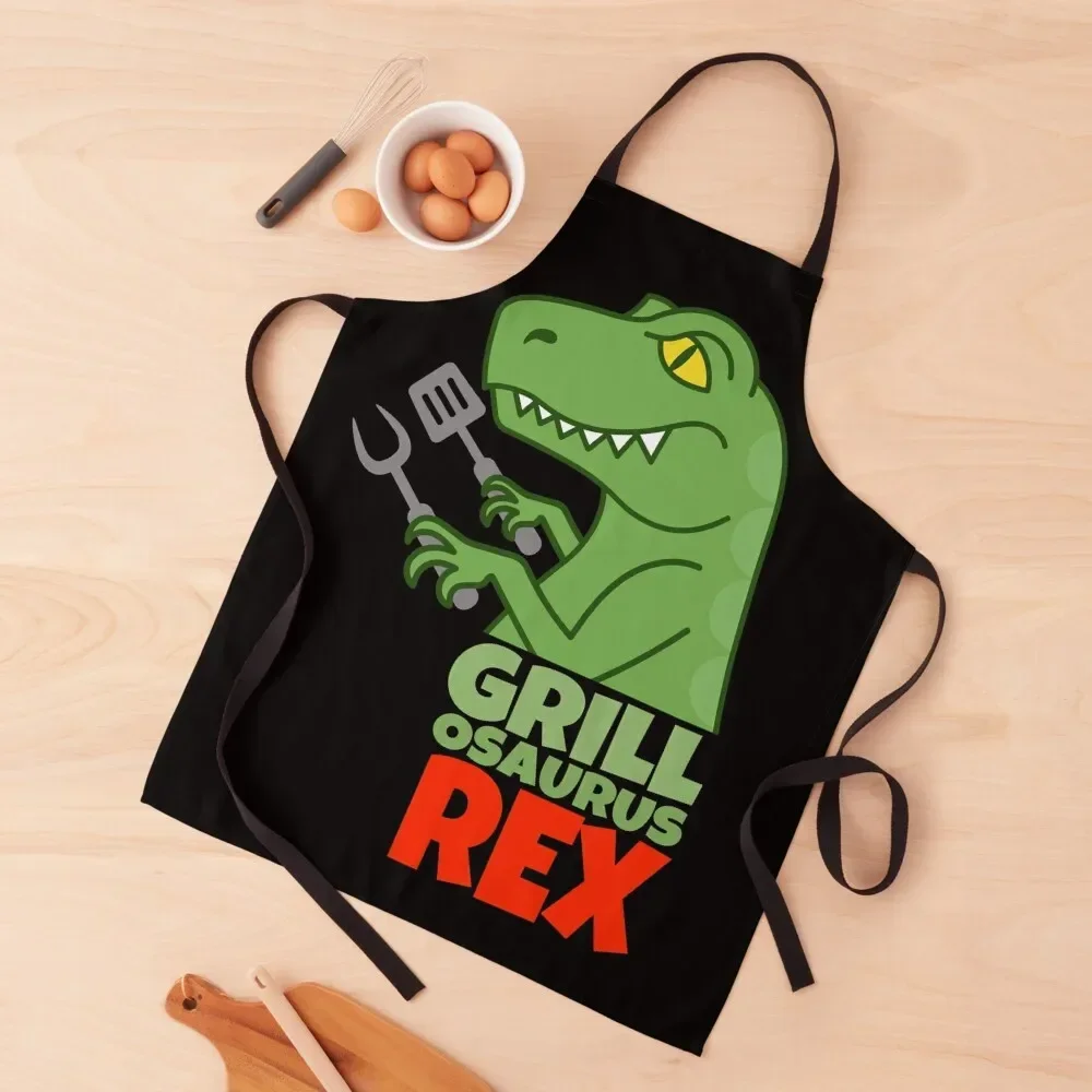 

Grillosaurus Rex BBQ tee Apron For Man Haircut Things For Home And Kitchen Household Items Kitchen Accessories 2022 Apron