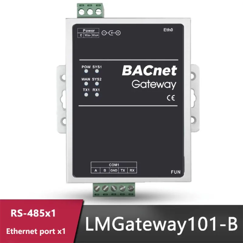 

101-B BACnet gateway Modbus, OPCUA, Siemens PLC, Mbus to BACnet IP/MSTP protocol