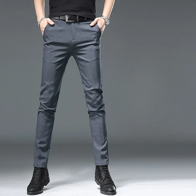 

Slacks High Quality Cool Male Trousers Cooling Ice Silk Low Price Stylish Men's Casual Pants Sale Big Size Streetwear Classic