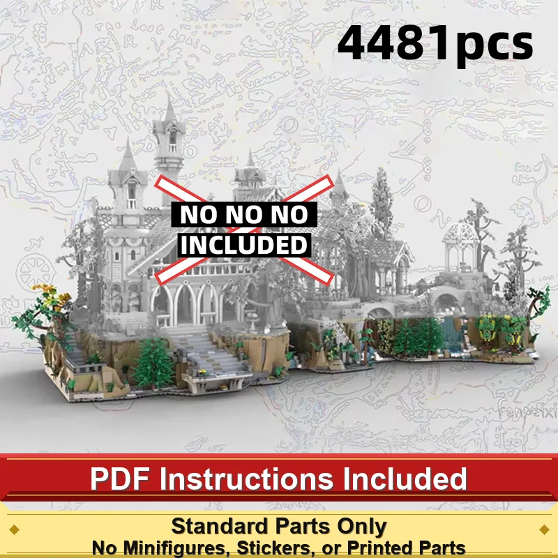 Woodland Palace Mythical Diorama Adult Masterpiece Set MOC Epic Fantasy Forest Sanctuary Expansion Building Blocks For 10316