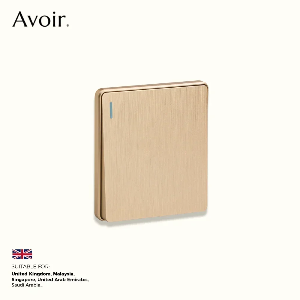 

Avoir Gold Usb Charge Universal 5-Pin Dual Power Socket Wall Light Switch For Home Uk 13A Wall Socket Dimmer Switch 220V Cat6