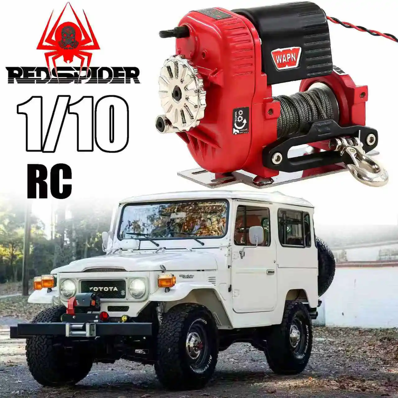 

Электрическая лебедка для радиоуправляемых краулеров 1/10 1/8 - Ретро-лебедка для спасения, универсальная модель W284 для радиоуправляемых машин для скалолазания