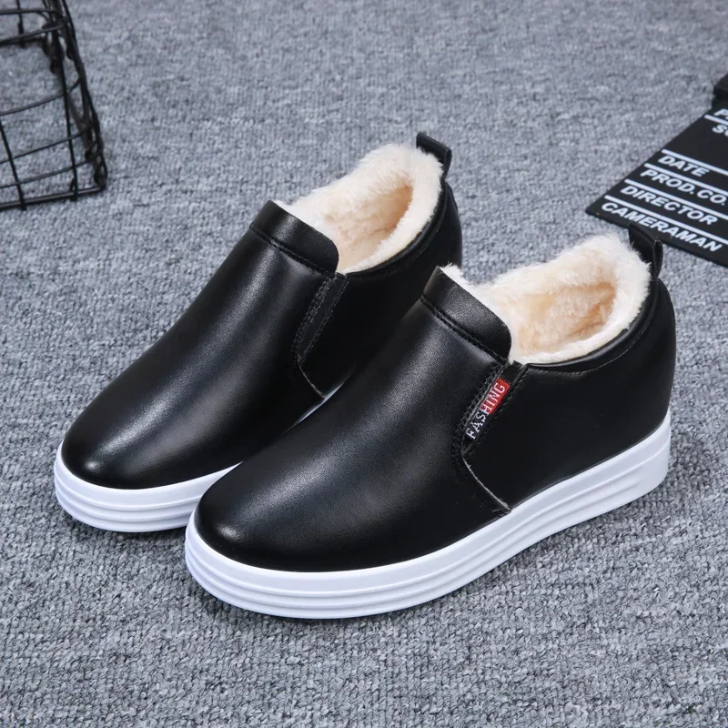 2023 Women Casual Shoes New High Heel Lady Women's Sneakers Leisure Platform Wedge Height Increasing Loafers Sneakers