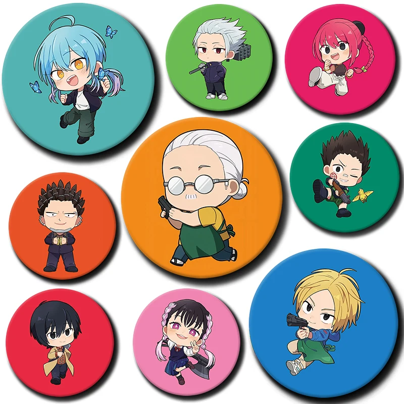 58mm Anime Sakamoto Days Brooch Heisuke Mashimo Pins Fashion Jewelry Brooches for Women Men Accessories Cartoon Badge Pins Props
