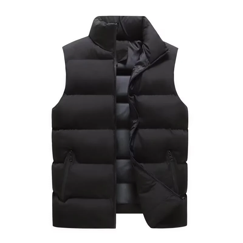 Men Vest Jacket Warm Sleeveless Jackets Winter Waterproof Zipper Coat Male Stand-up Collar Casual Waistcoat Brand Clothing