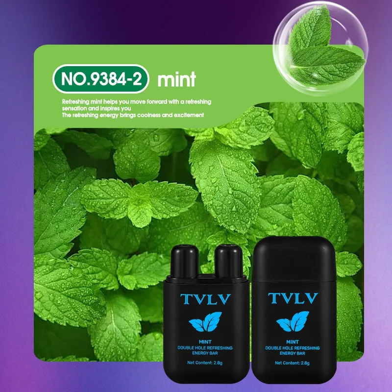 ثقب مزدوج منعش الطاقة عصا النعناع نكهة الفاكهة فئة مكافحة النعاس القيادة وضوح عصا الزيت العطري أداة العناية بالأنف