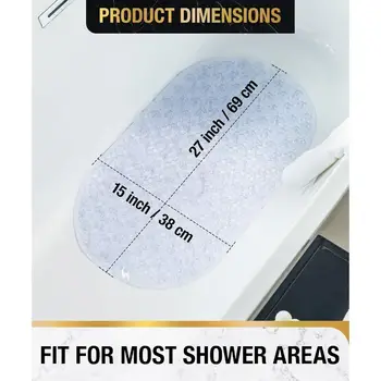 浴缸防滑墊 27x15 英吋 橢圓形泡泡浴缸墊 浴室適用 可機洗 附吸盤和排水孔 6 最佳銷售 浴室墊 - №6