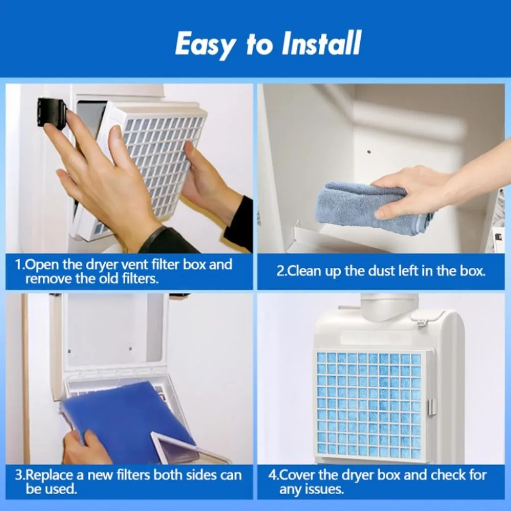 Reusable Air Filter Cotton Blue White Dust Removal Vent Filter 10.5 x 10.5IN Filter Pad Furnace Vent Filter