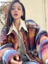 Cardigan Women Colorful Special Cool Elegant Prevalent Attractive Korean Style Stylish Tender Vintage All-match Simple Autumn