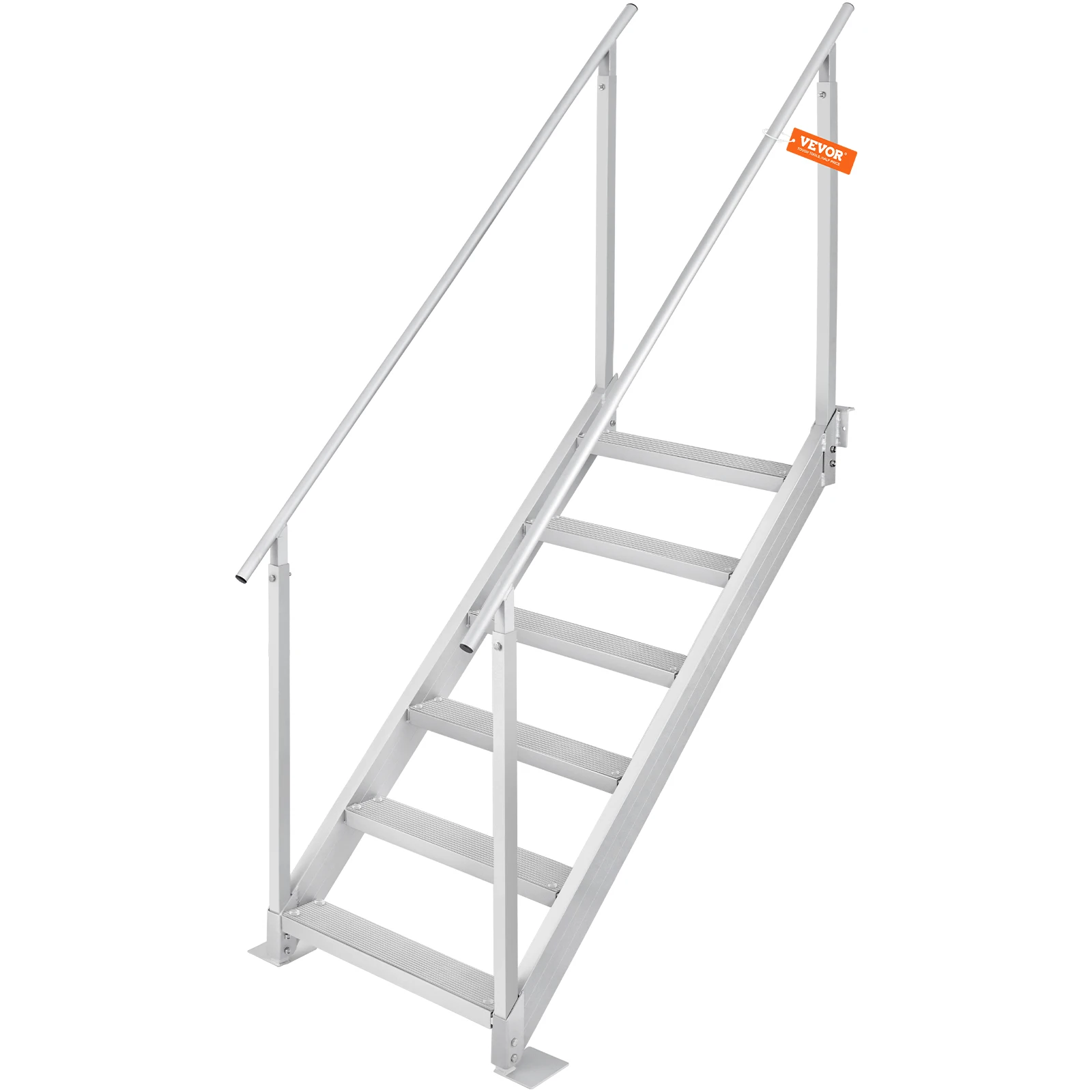 VEVOR 4/6 Step Dual Handrails Dock Ladder Aluminum with Rubber Mat 30