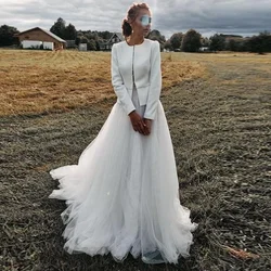 HOBBY Elegant White Tulle Skirts For Photo Shoot Bridal Wedding Skirt Long Length Women Maxi Skirt For Party Prom Formal Skirt