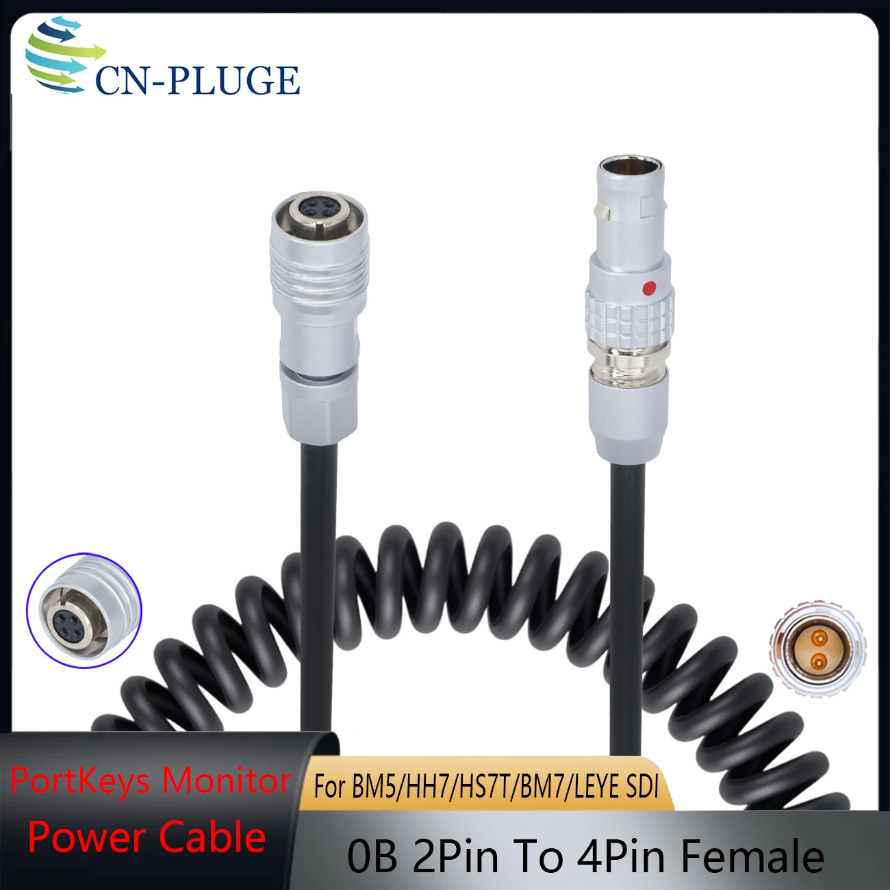 Camera 0B 2Pin 12V Output to PortKeys BM5/HH7/HS7T/BM7/LEYE SDI Monitor 4pin Female Power Cable ﻿