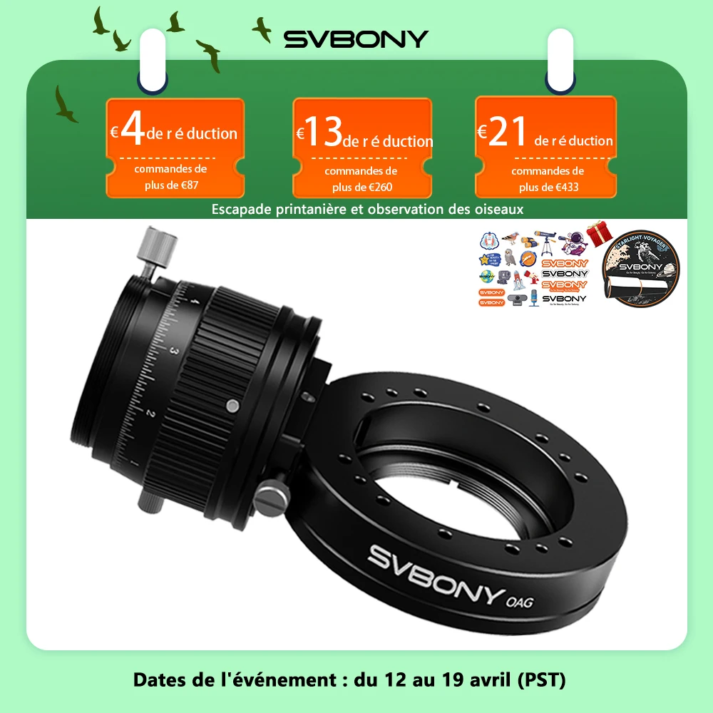Svbony SV238 - Guideur hors-axe pour astronomie - Astrophotographie du ciel profond - Pour télescope astronomique SV503 SV550 MK127 - Noir