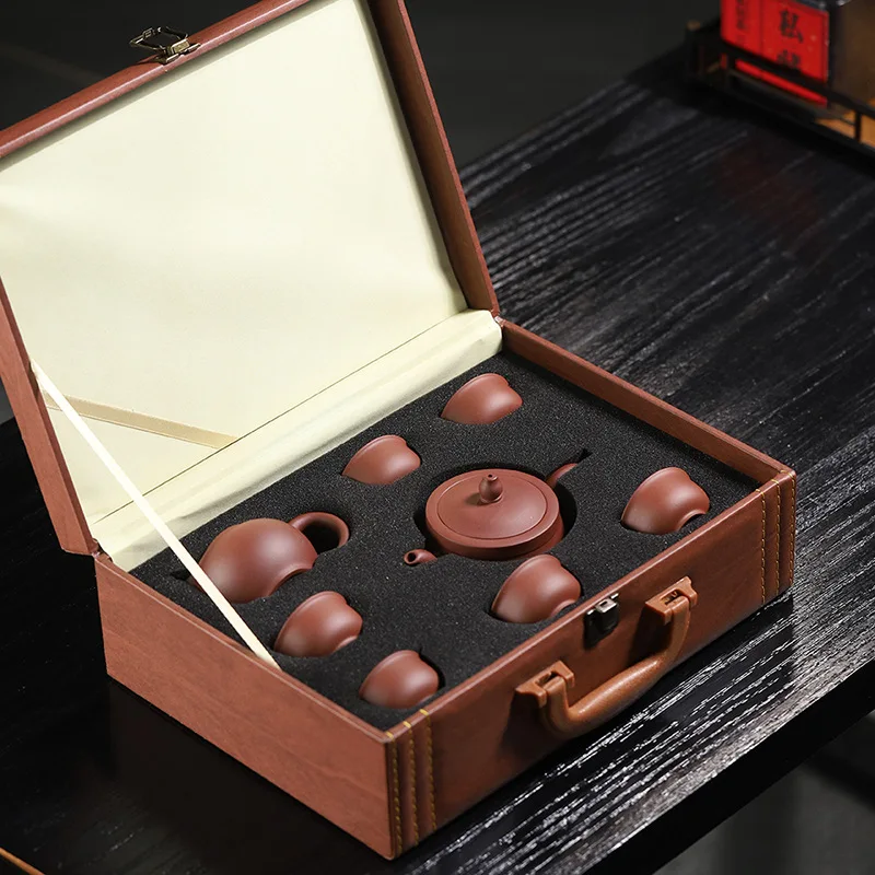Original Ore Yixing Zisha Tea Set Handmade Purple Clay Teapot with 6 Tea Cups Fair Cup Gongfu Teaware Gift Box