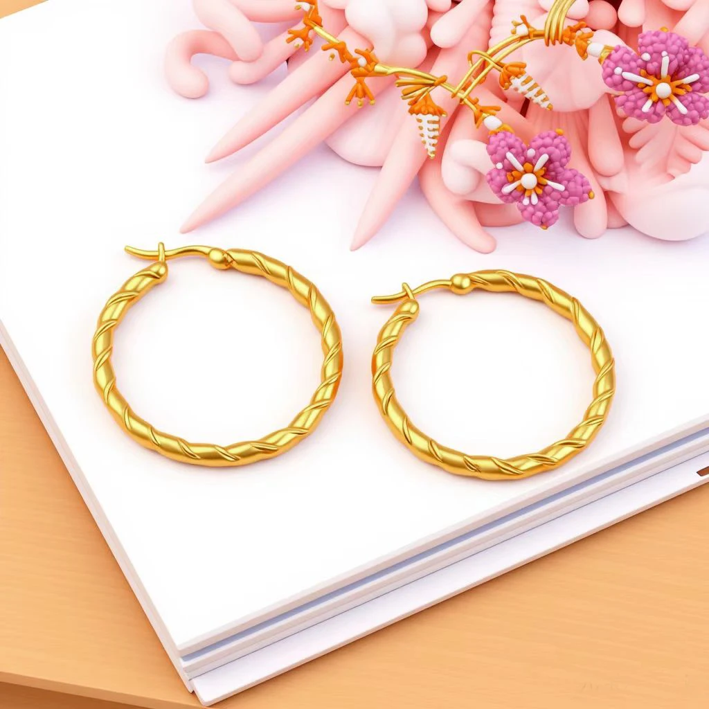 

Hgflyxu Stainless steel Hoop Earring for Women Round Thread Party Earring Gold color Trendy