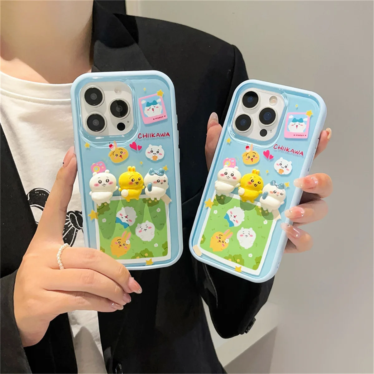

Cute 3D Rabbit Cartoon Phone Case For iPhone 16 Pro 17 14 15 16 Pro Max Cover 2 in 1 Shockproof Protective Cases For Girls