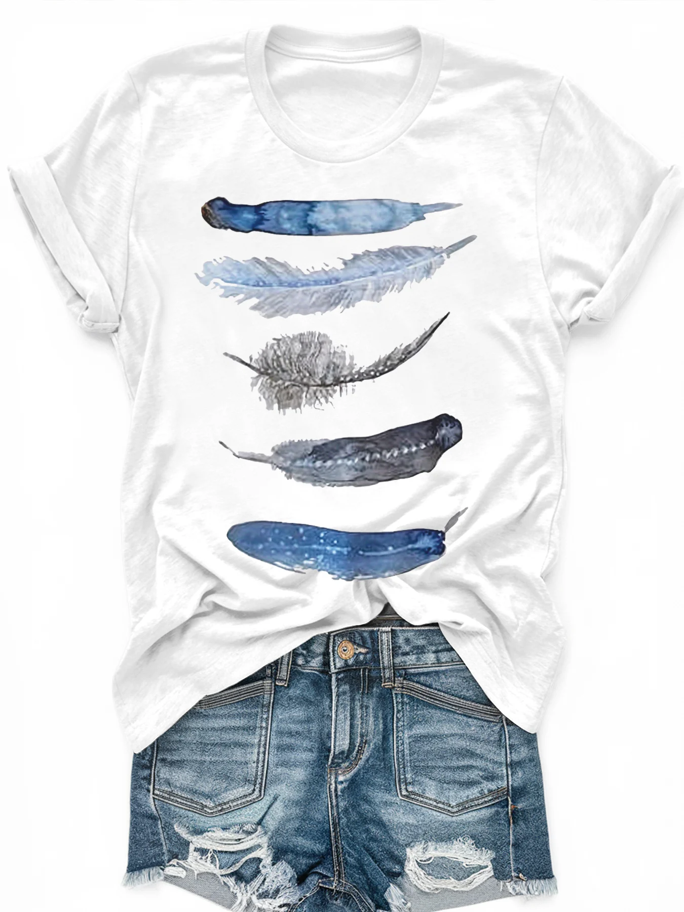 

Women's large-size printed short-sleeved T-shirt, loose and casual, soft, comfortable and breathable, outdoor sports