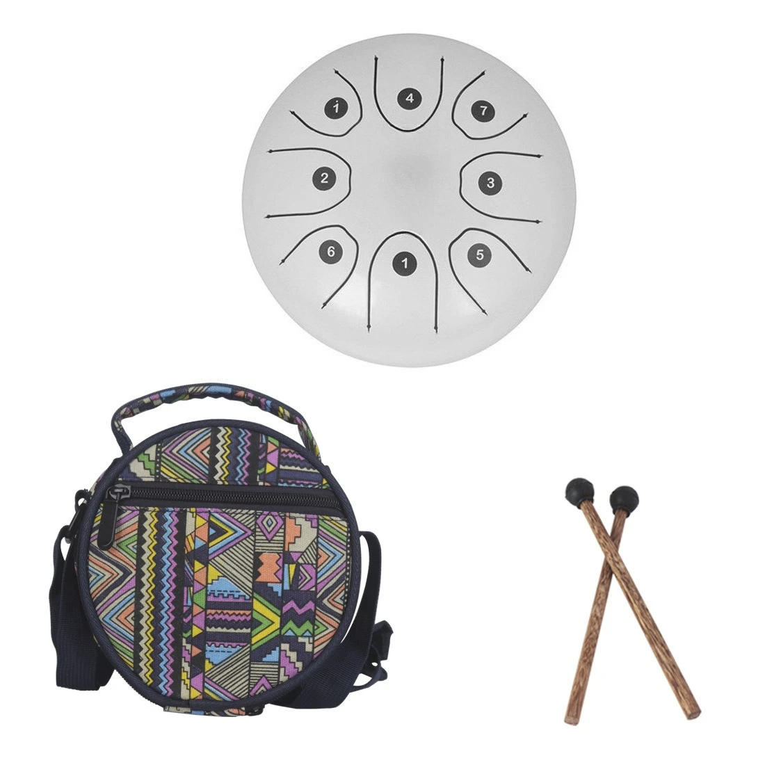5.5 inch C key ethereal drum, worry-free, forget worry, Sanskrit, steel tongue drum multi-color optional