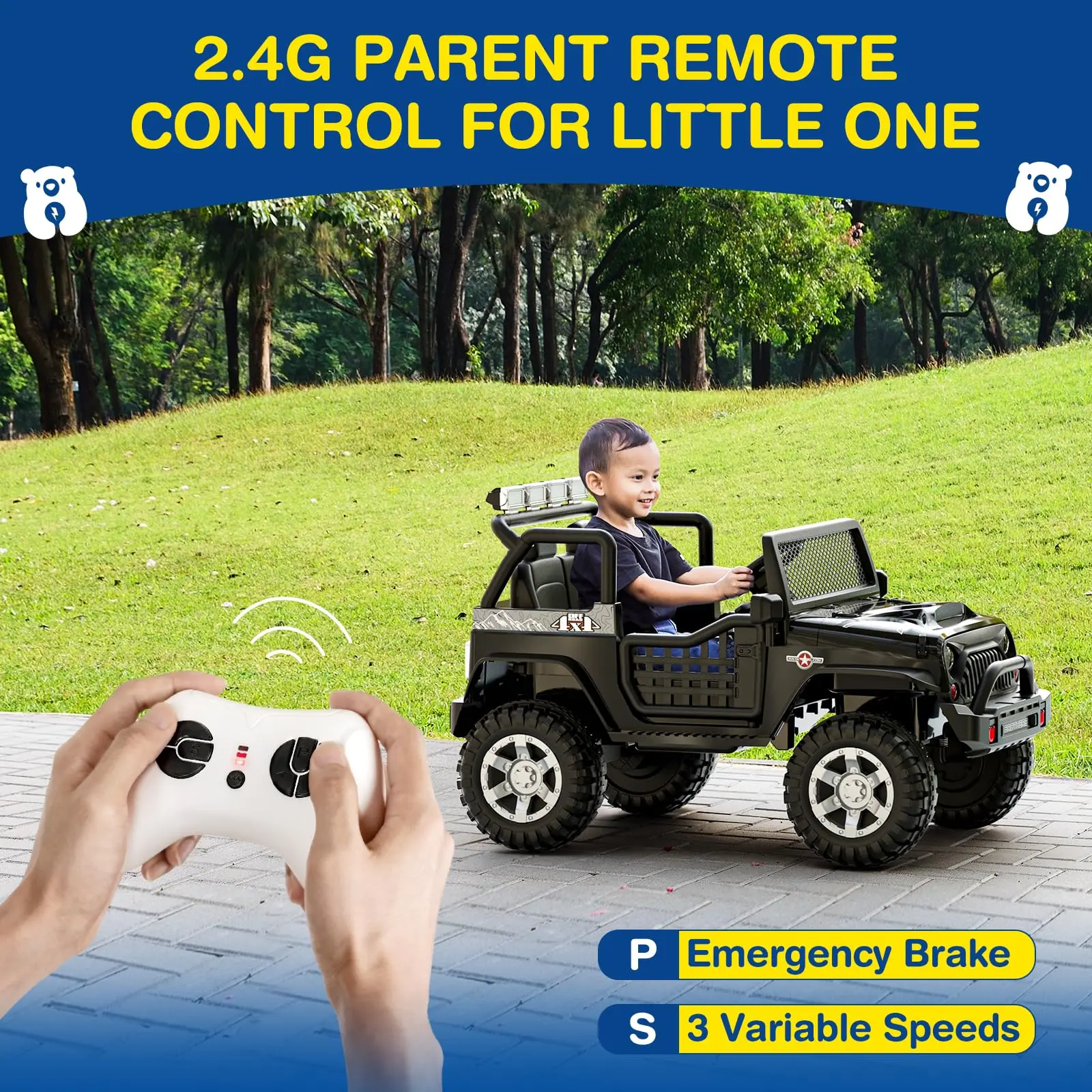LIGIANT 12V 2-Seater Kids Ride On Car w/Remote, 4WD Suspension, Bluetooth, Music, LED Lights, Perfect Xmas Gift Ages 3+