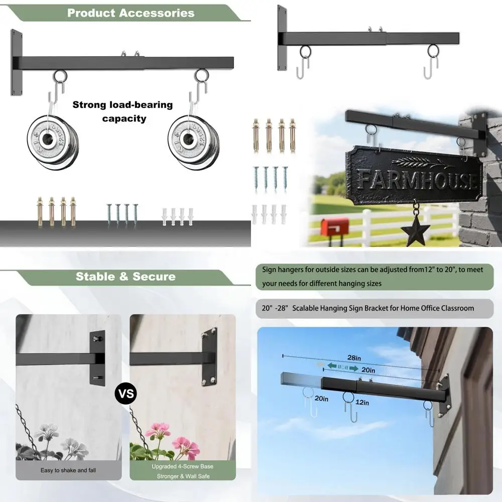 

Adjustable 20-28 Inch Hanging Sign Holder for Outdoor Home, Office, and Classroom Signs