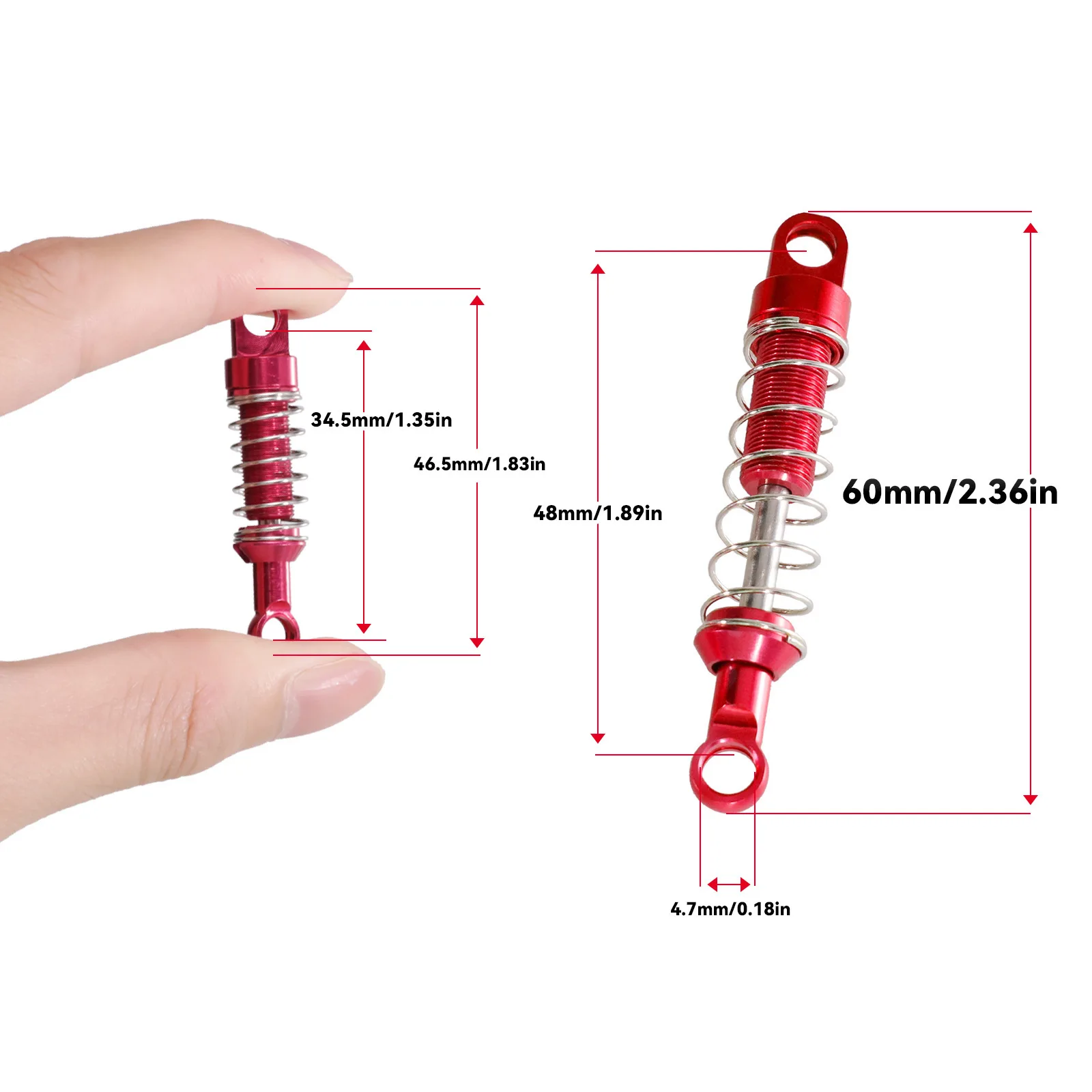 4Pcs Shock Absorbers Aluminum Alloy Upgrade Parts For MangNiu 1/12 Scale MN78 MN82 MN99s MN168 RC Remote Control Crawler Dampers