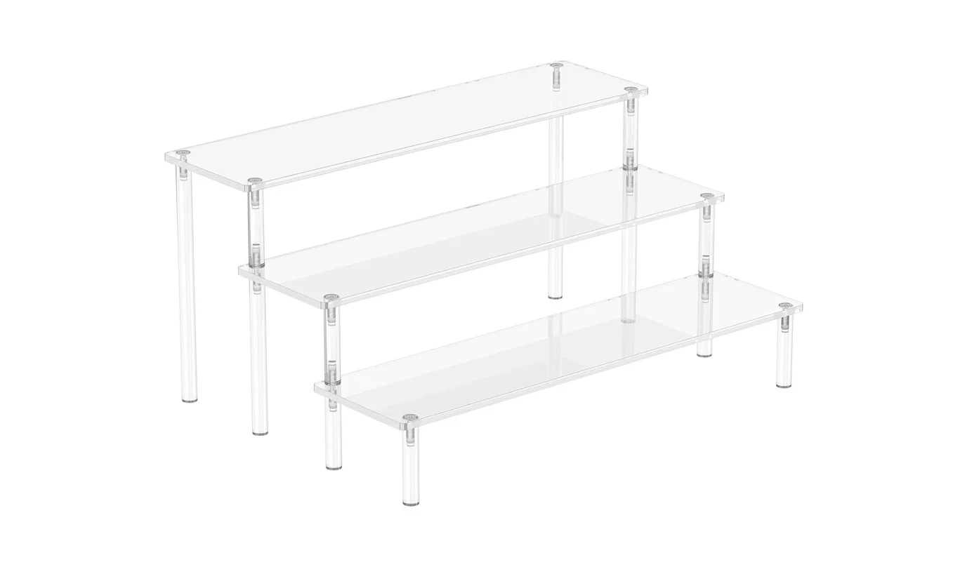 Acrylic display rack, blind box figurine transparent multi-layer ladder rack, nail salon cosmetics display storage