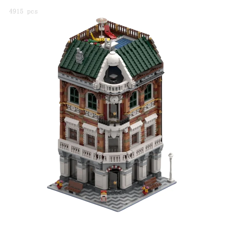 4915PCS Creative Street View Model MOC Angolar Grandfather Clock House Model Blocks DIY Educational Kids Toy Birthday Gift